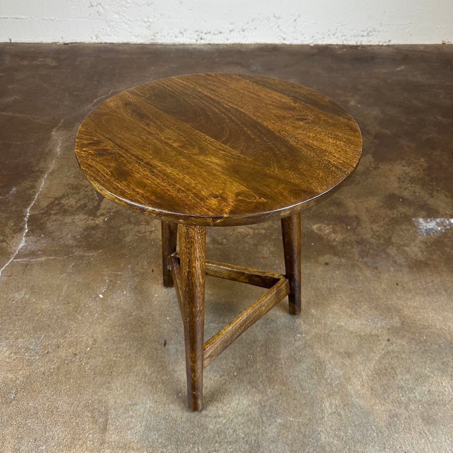 Round Mango Wood Side Table