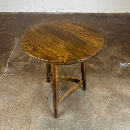 Round Mango Wood Side Table