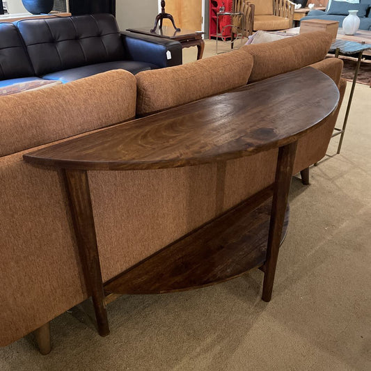 Half Moon Mango Wood Console Table C CONSOLE TABLES
