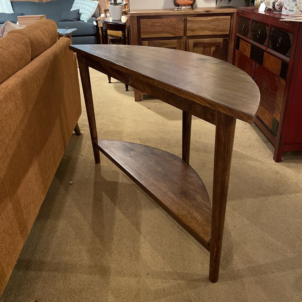 Half Moon Mango Wood Console Table C CONSOLE TABLES