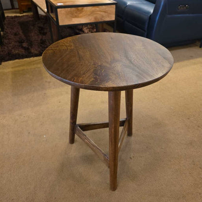 Round Mango Wood Side Table C SIDE TABLES