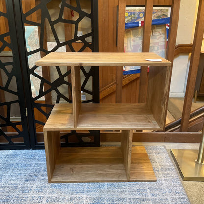 Natural Acacia 2 Cube Shelf C BOOKSHELVES