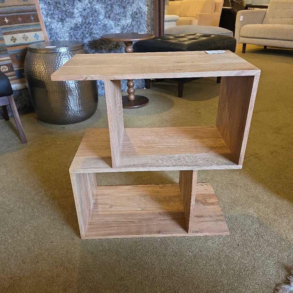 Natural Acacia 2 Cube Shelf C BOOKSHELVES