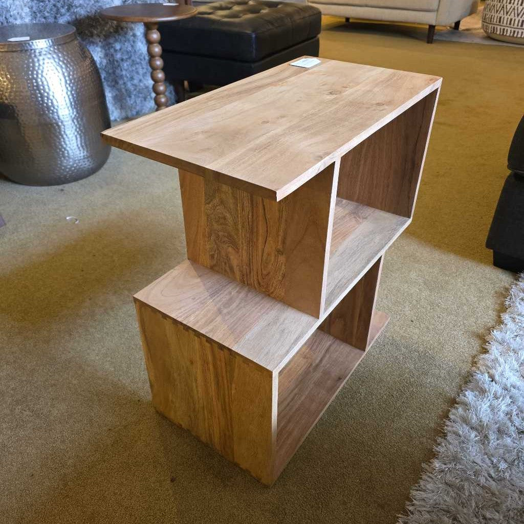Natural Acacia 2 Cube Shelf C BOOKSHELVES