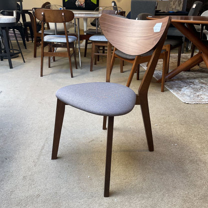Grey Fabric Walnut Dining Chair C DINING CHAIRS