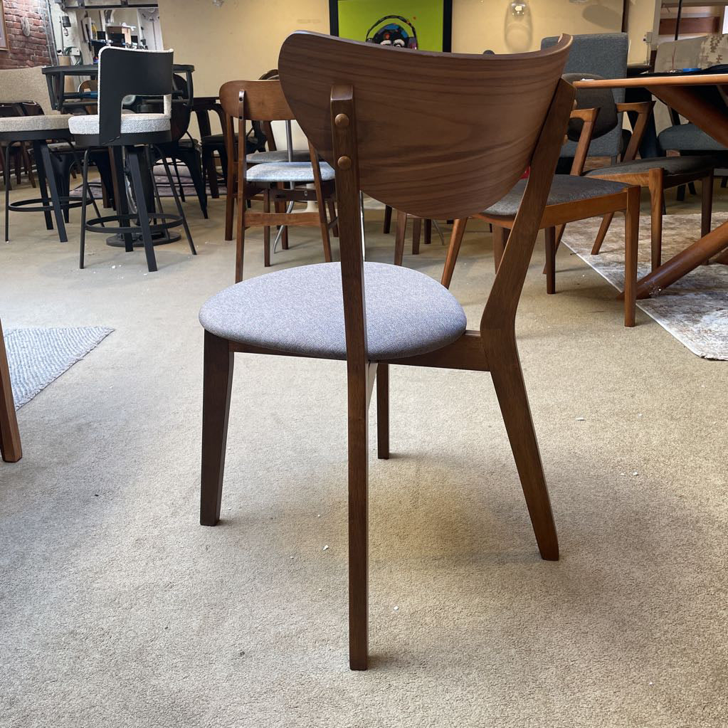 Grey Fabric Walnut Dining Chair C DINING CHAIRS