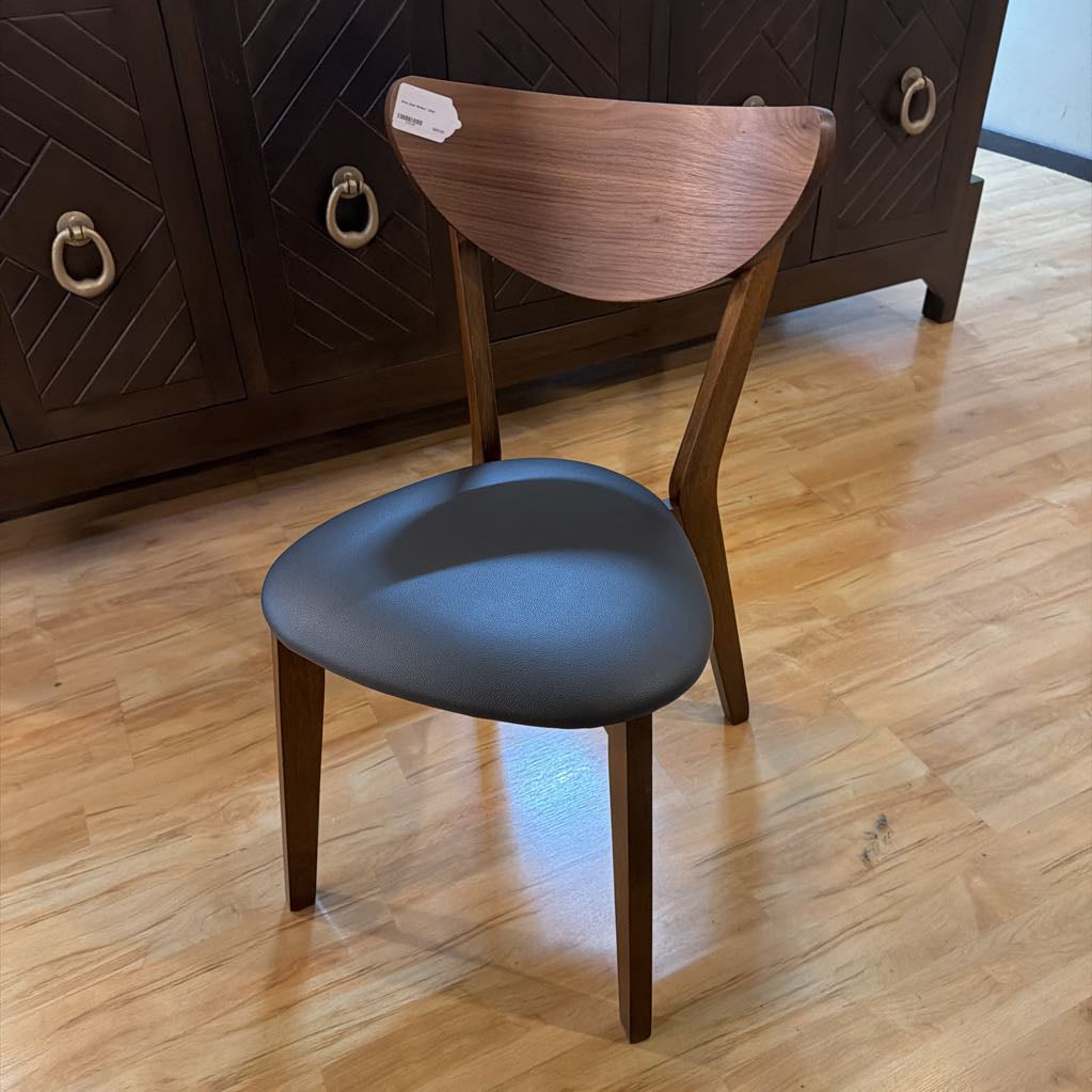 Grey Seat Walnut Chair C DINING CHAIRS