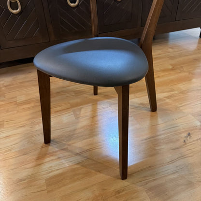 Grey Seat Walnut Chair C DINING CHAIRS