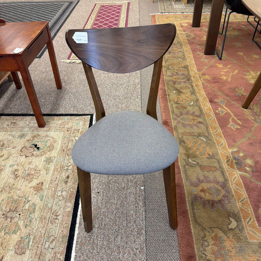 Grey Fabric Walnut Dining Chair