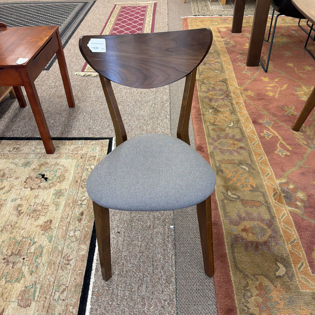 Grey Fabric Walnut Dining Chair C DINING CHAIRS