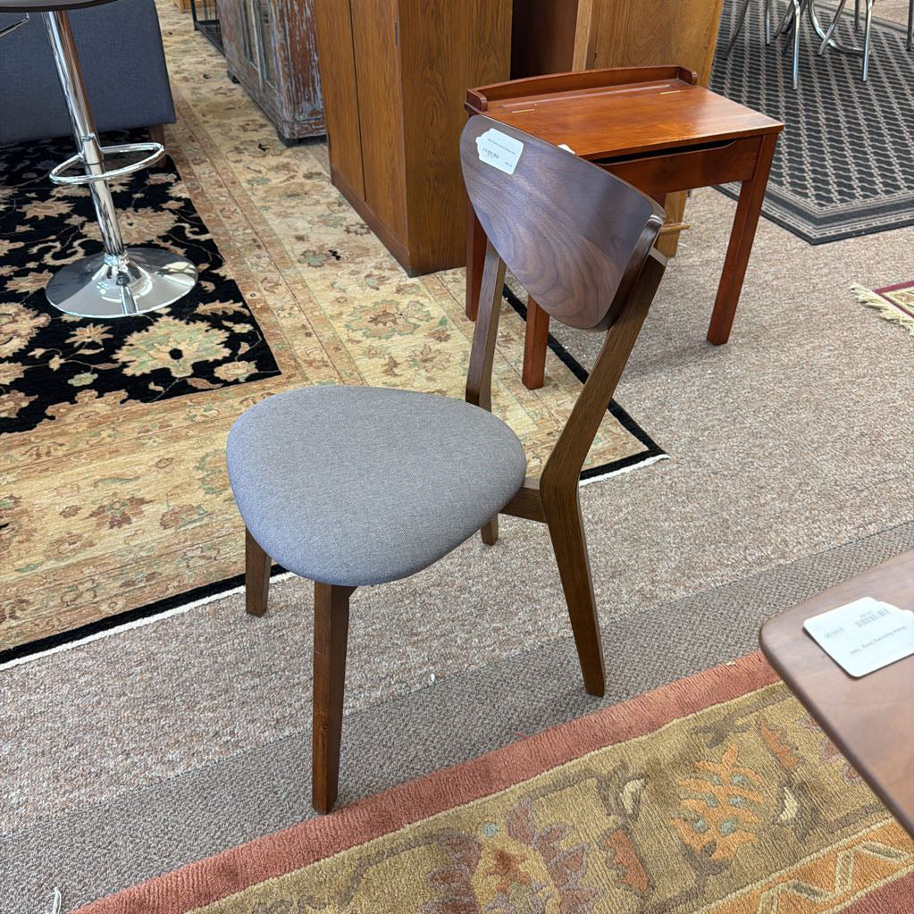 Grey Fabric Walnut Dining Chair C DINING CHAIRS