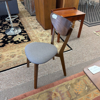 Grey Fabric Walnut Dining Chair C DINING CHAIRS