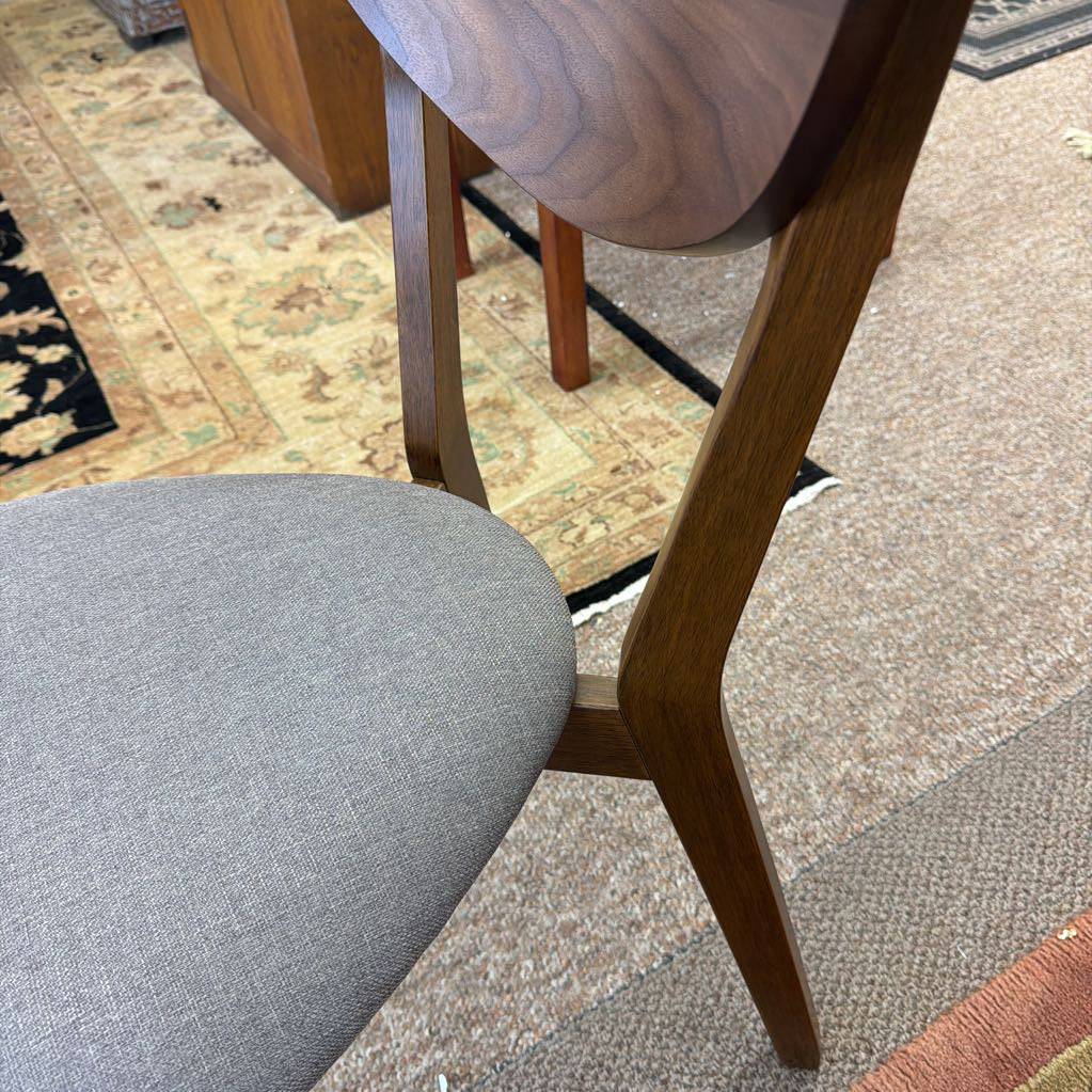 Grey Fabric Walnut Dining Chair C DINING CHAIRS