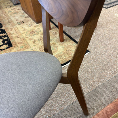 Grey Fabric Walnut Dining Chair C DINING CHAIRS