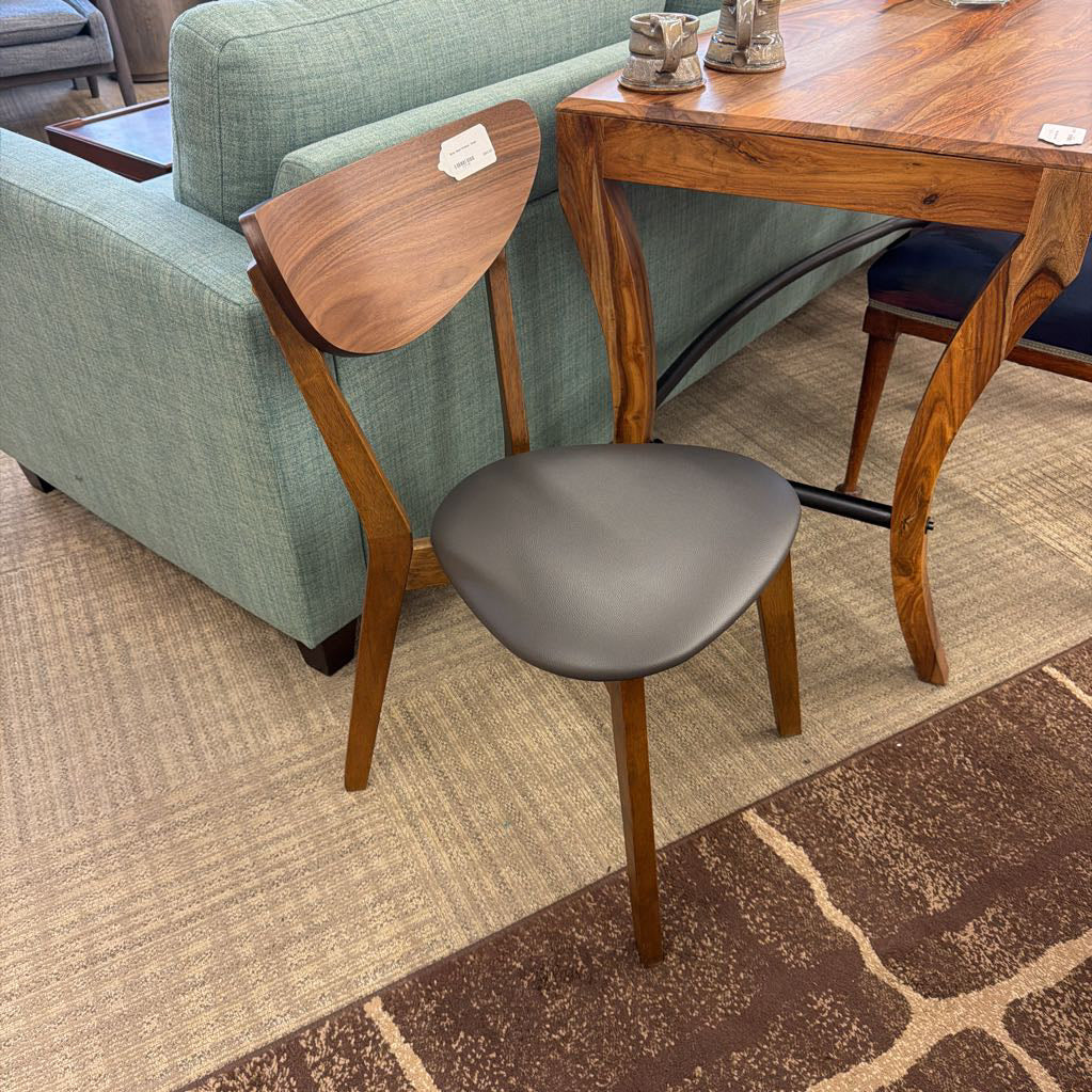 Grey Seat Walnut Chair C DINING CHAIRS