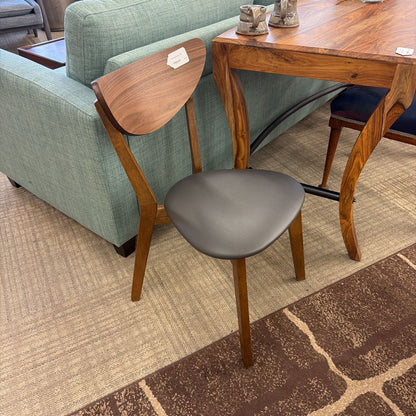 Grey Seat Walnut Chair C DINING CHAIRS
