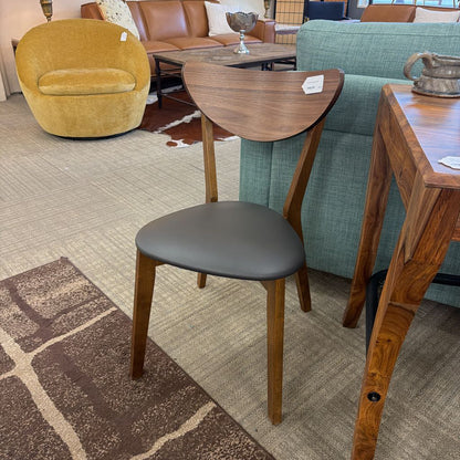 Grey Seat Walnut Chair C DINING CHAIRS