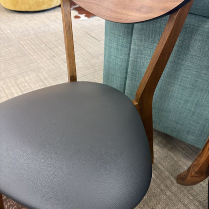Grey Seat Walnut Chair C DINING CHAIRS