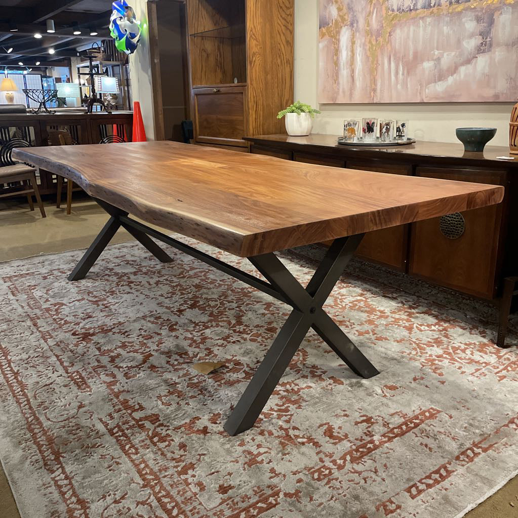 Live Edge Trestle Table 98"
