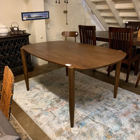 Euro Walnut Mid-Century Modern Dining Table