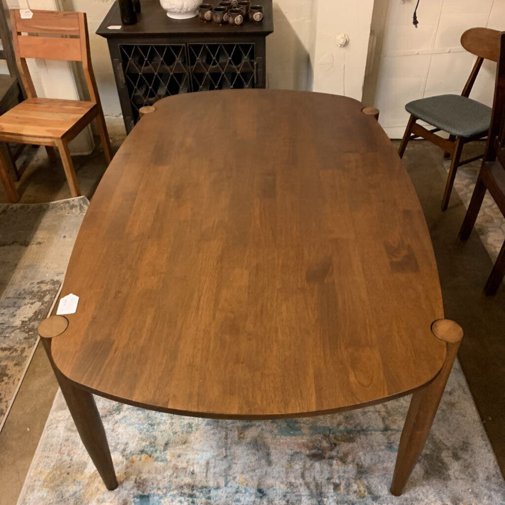 Euro Walnut Mid-Century Modern Dining Table