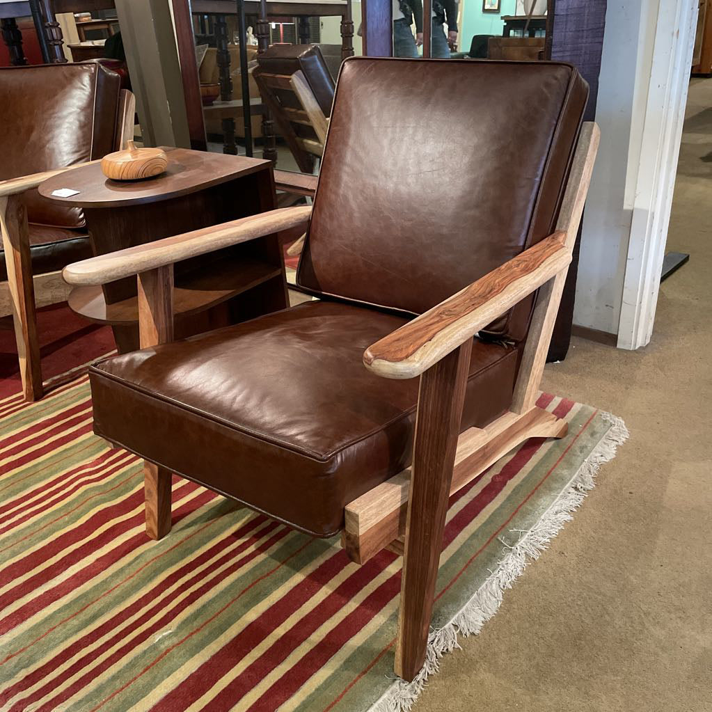Chestnut Leather Accent Chair U ACCENT CHAIRS