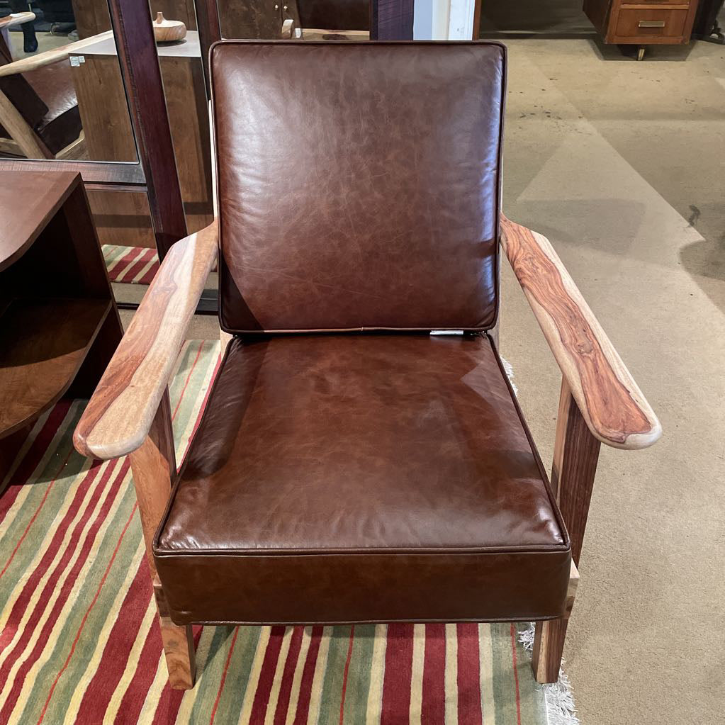 Chestnut Leather Accent Chair U ACCENT CHAIRS