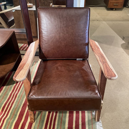 Chestnut Leather Accent Chair U ACCENT CHAIRS