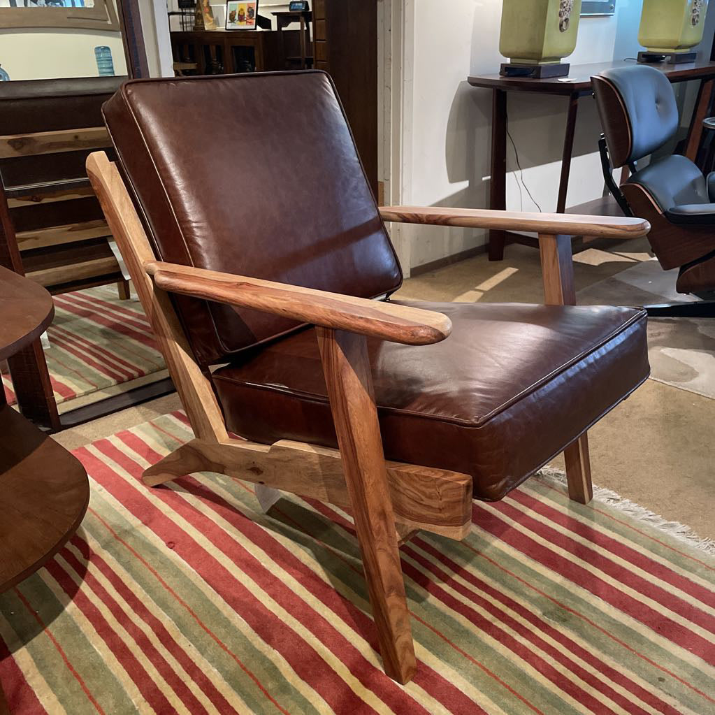 Chestnut Leather Accent Chair U ACCENT CHAIRS