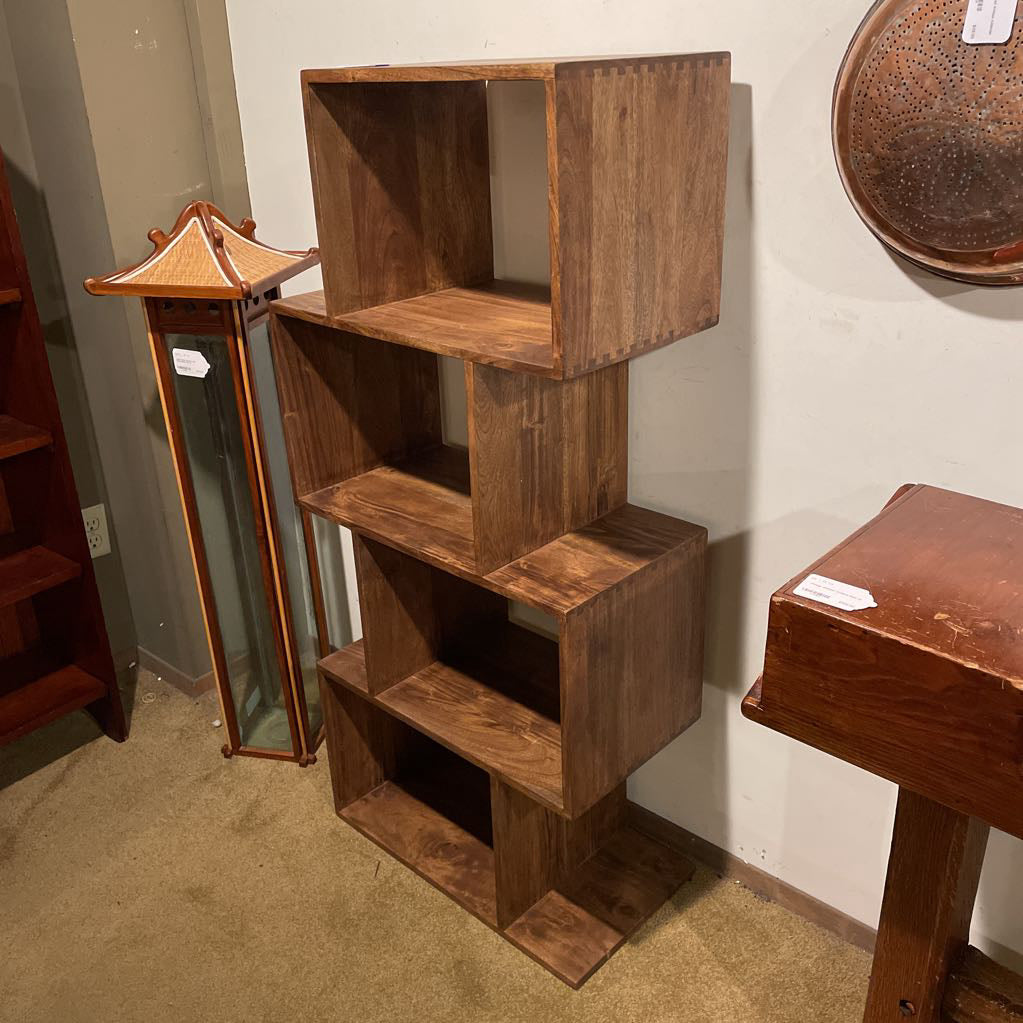 Dark Acacia 4 Cube Shelf C BOOKSHELVES