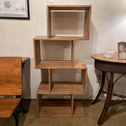 Natural Acacia 4 Cube Shelf C BOOKSHELVES