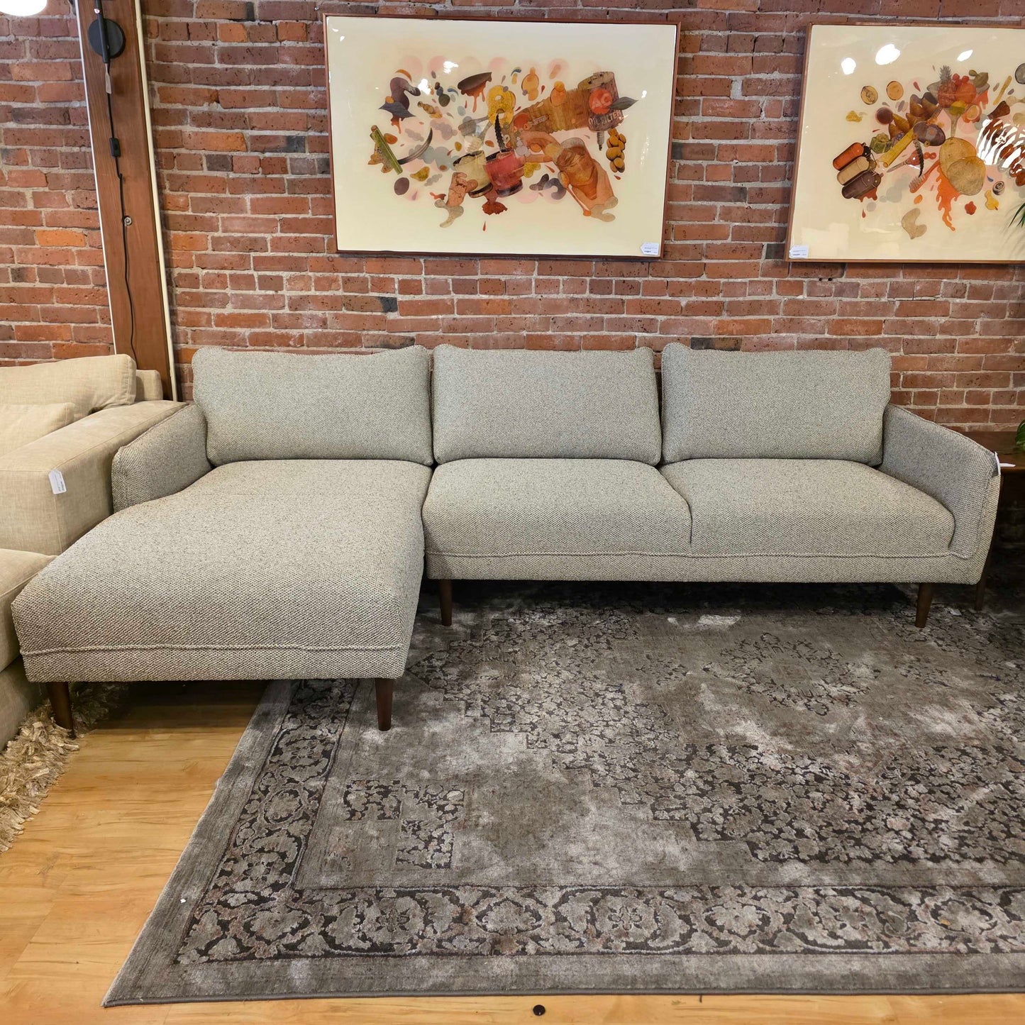 Egersund Olive Moss LAF Chaise Sectional