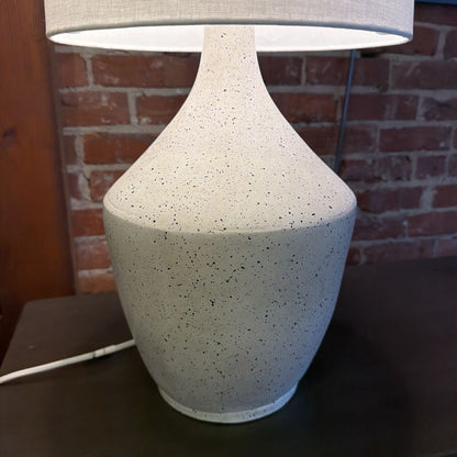 White w Black Speckle Urn Style Large Table Lamp