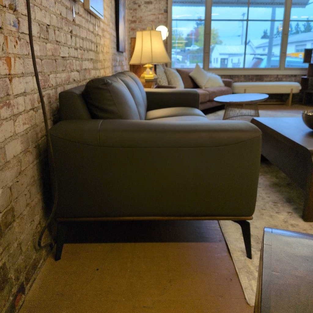 Top Grain Gray Mod Leather Sofa U SOFAS