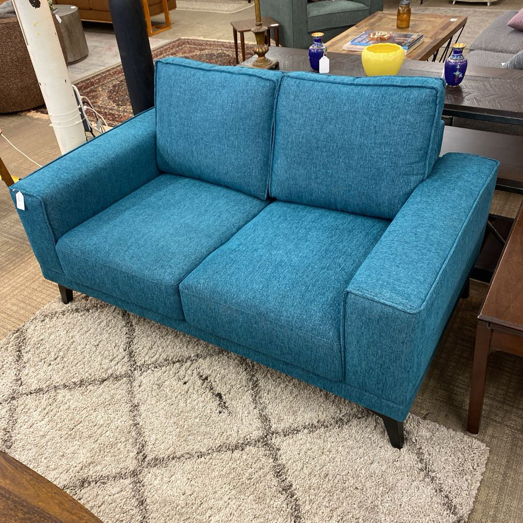 Teal Mod Loveseat