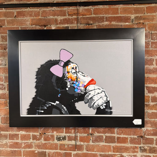 Pretty Chimp with Pink Bow (med) ART