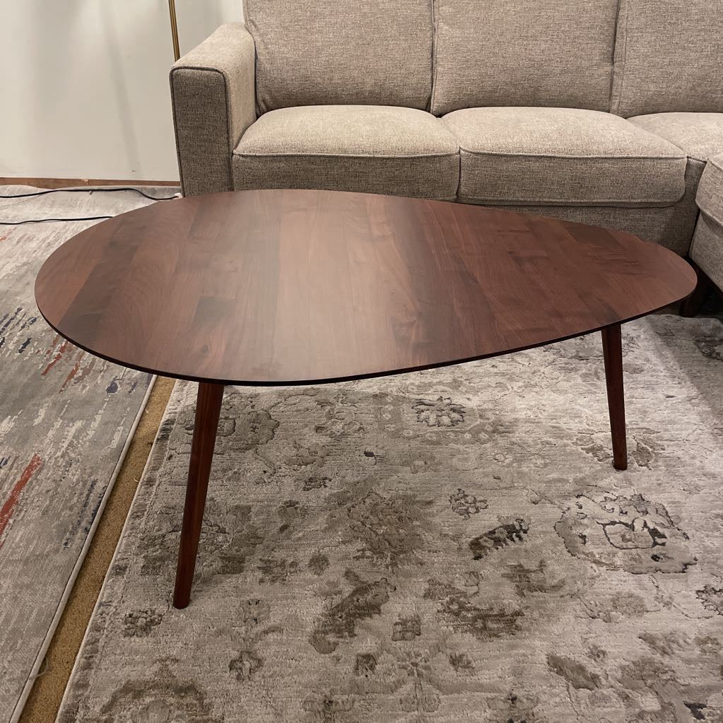 Walnut Teardrop Coffee Table