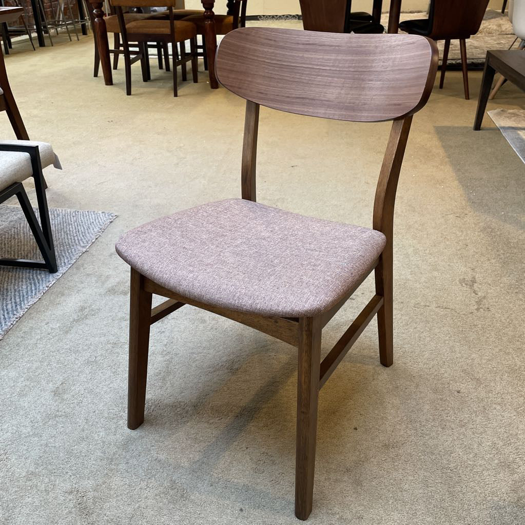 Brown Padded Walnut Dining Chair C DINING CHAIRS