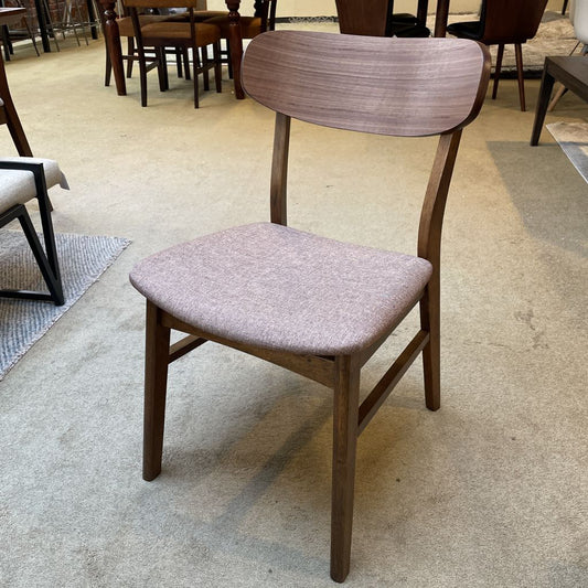 Brown Padded Walnut Dining Chair