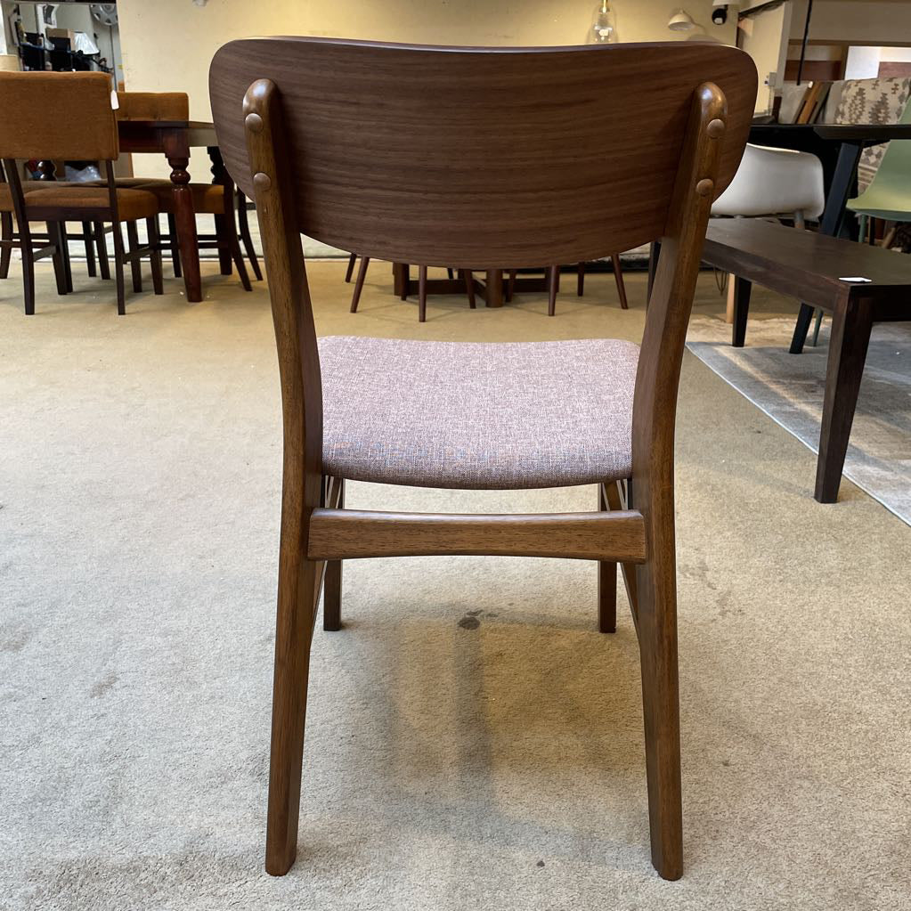 Brown Padded Walnut Dining Chair C DINING CHAIRS