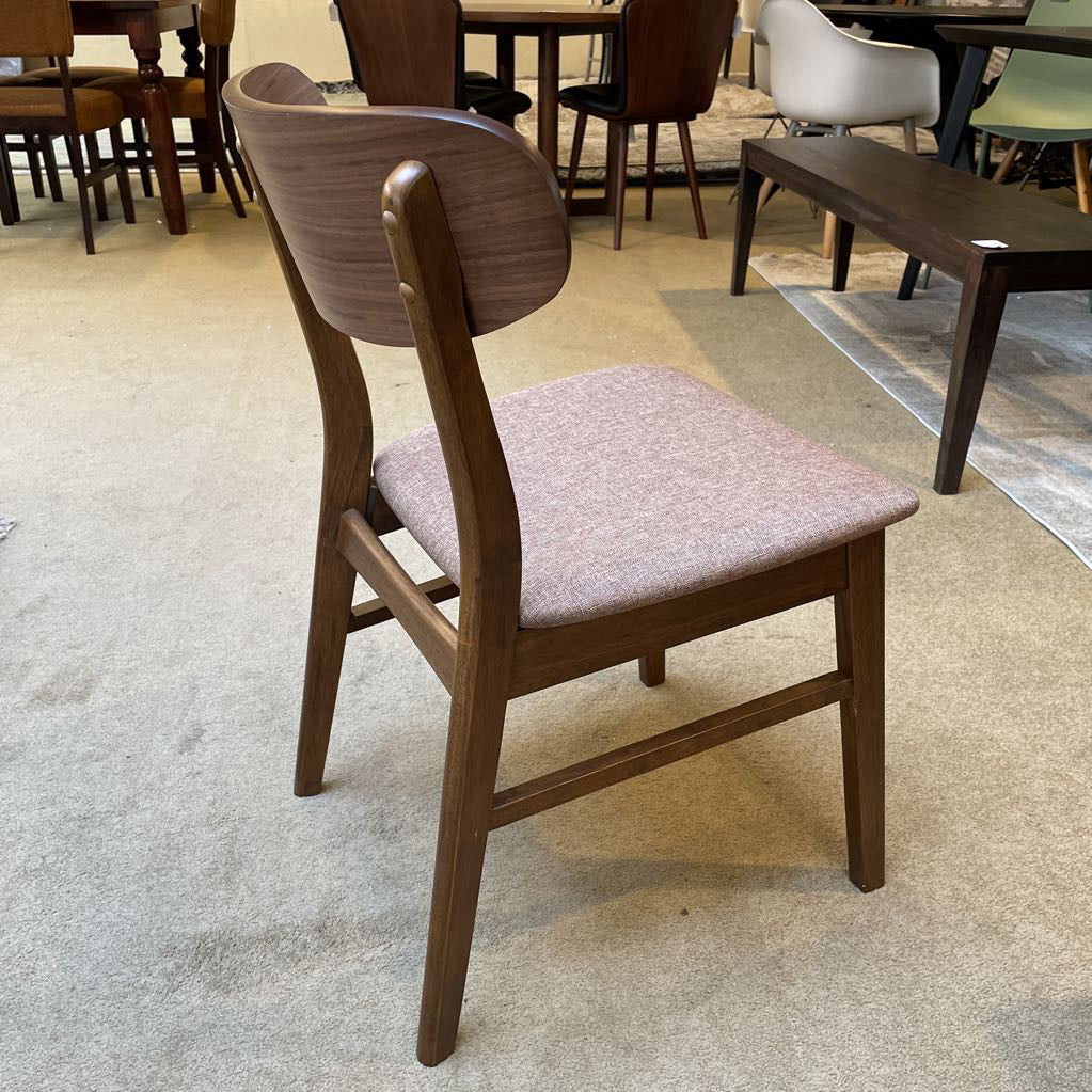 Brown Padded Walnut Dining Chair C DINING CHAIRS