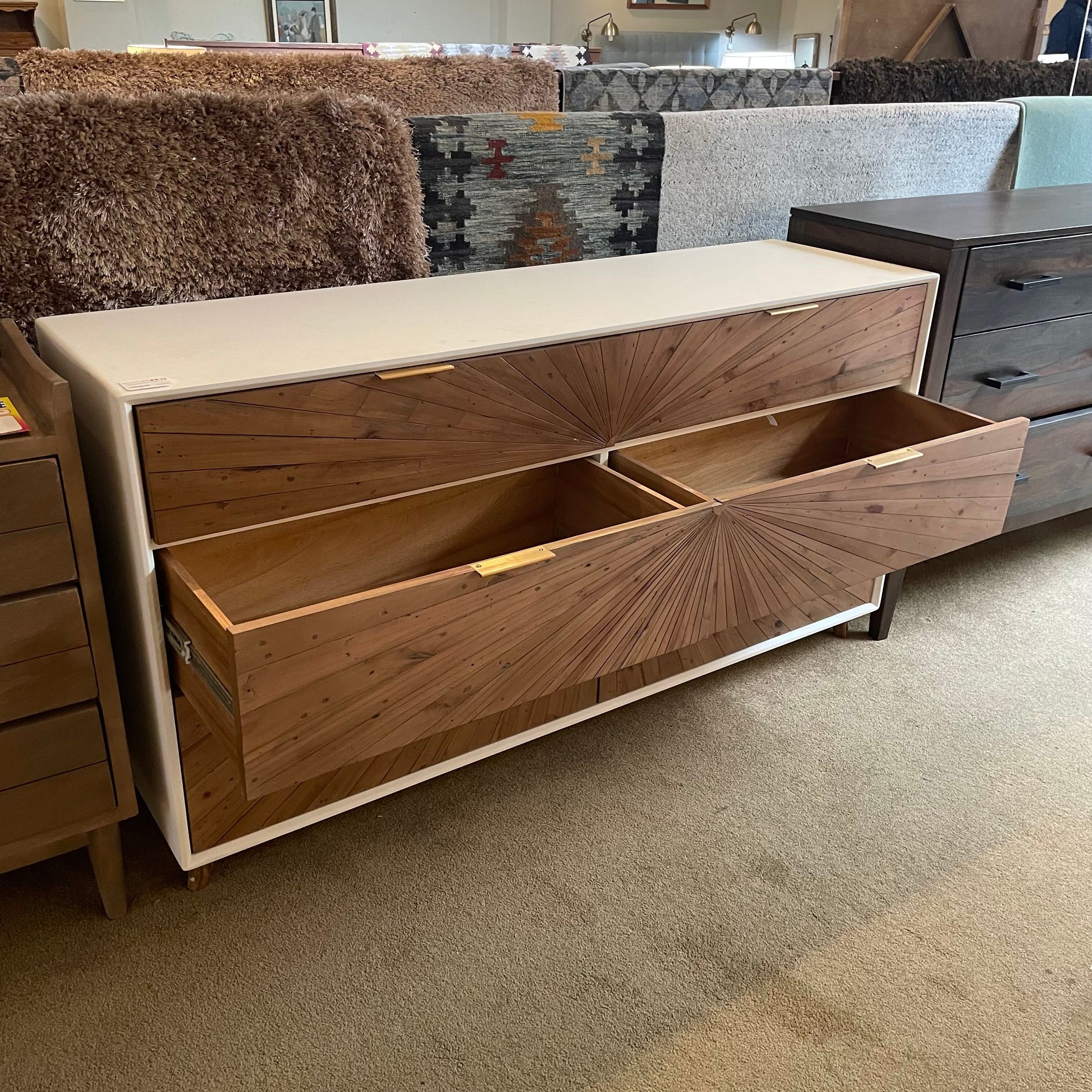 White Pattern Front Dresser C LOWBOYS