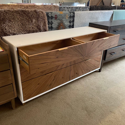 White Pattern Front Dresser C LOWBOYS