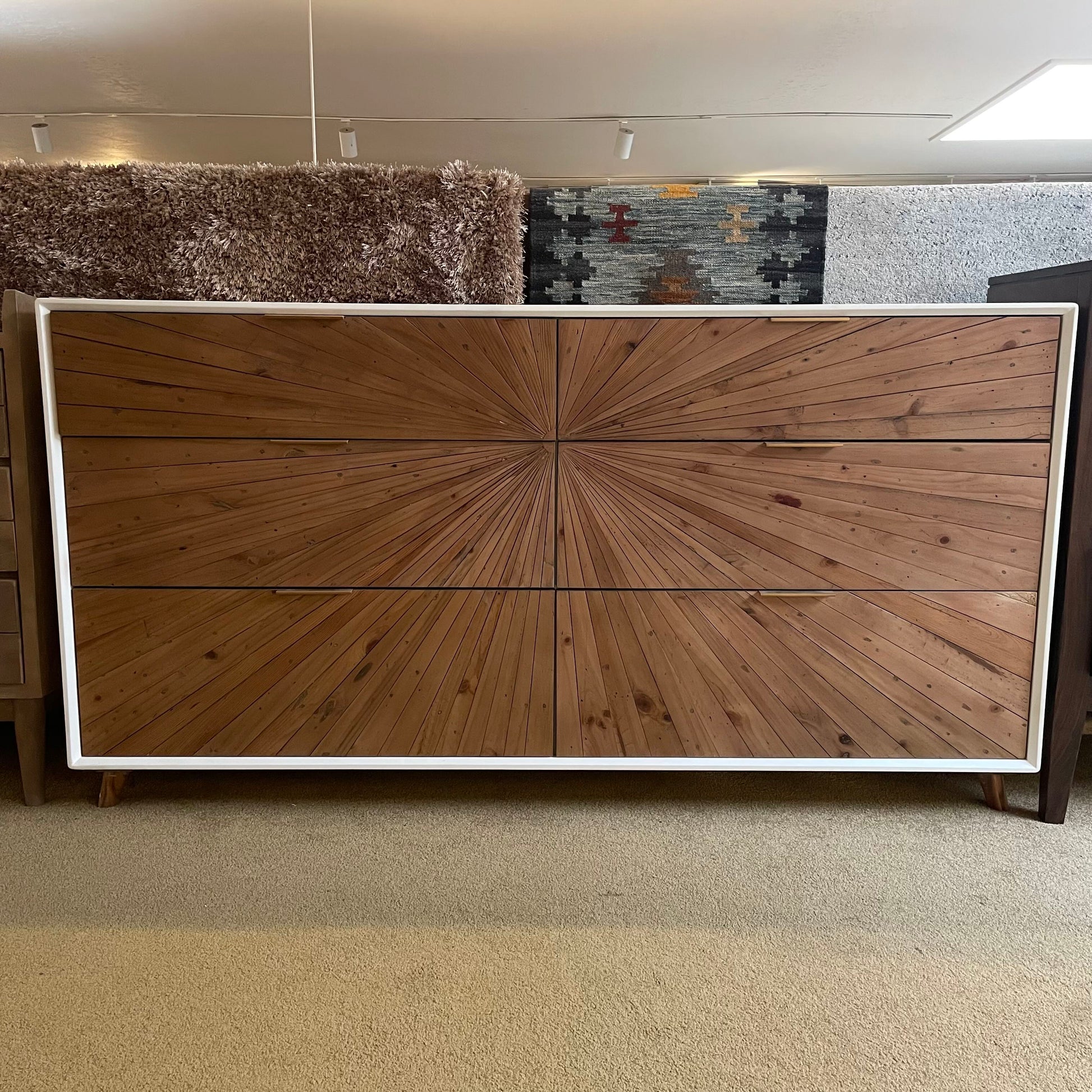 White Pattern Front Dresser C LOWBOYS