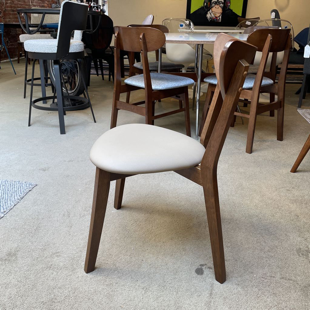 Beige Seat Walnut Chair
