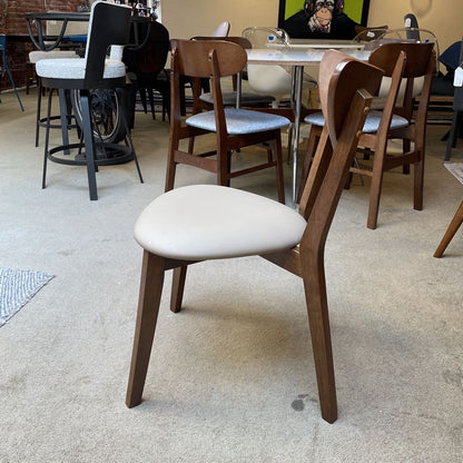 Beige Seat Walnut Chair