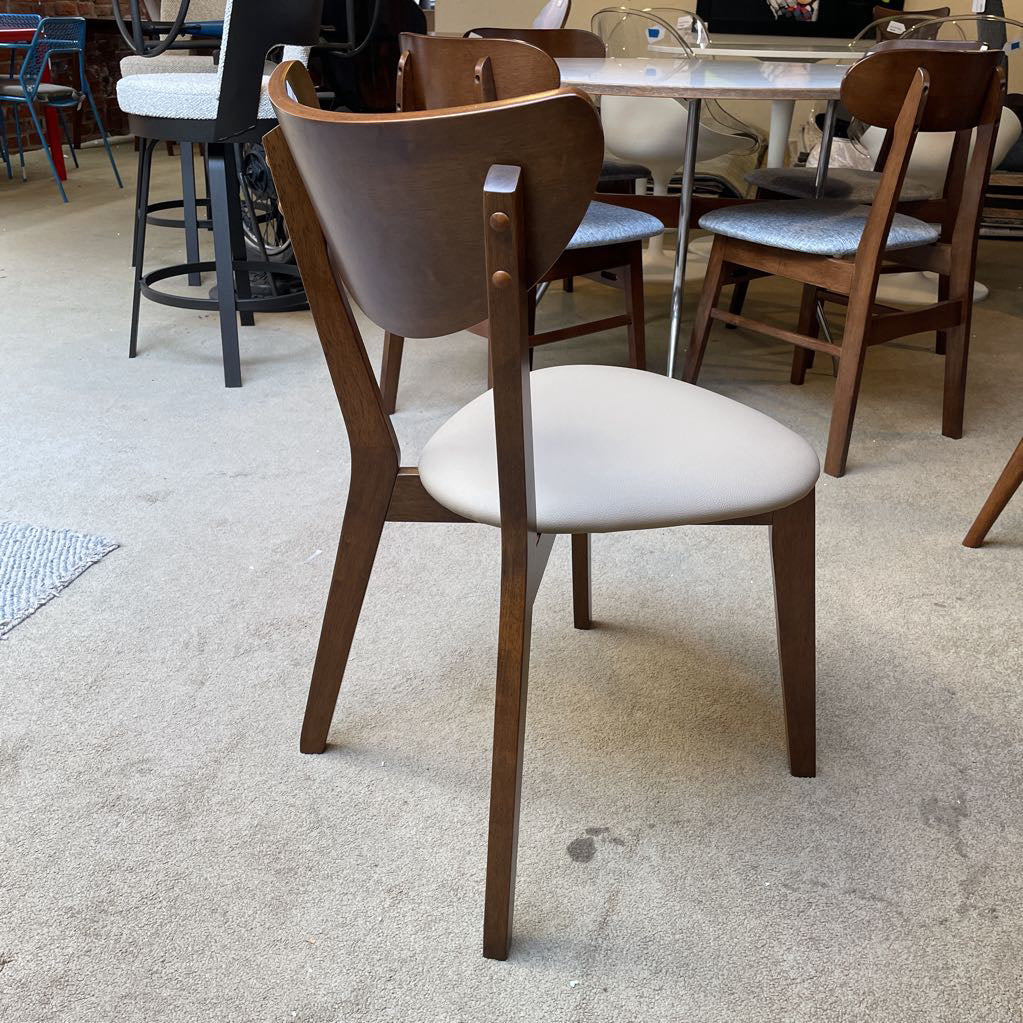 Beige Seat Walnut Chair