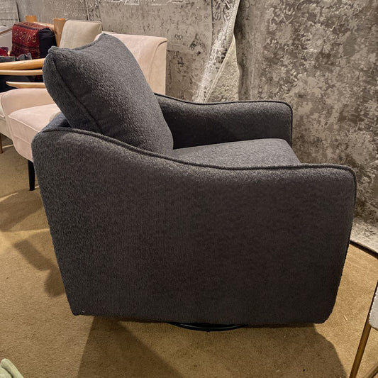 Charcoal Boucle Swivel Glider