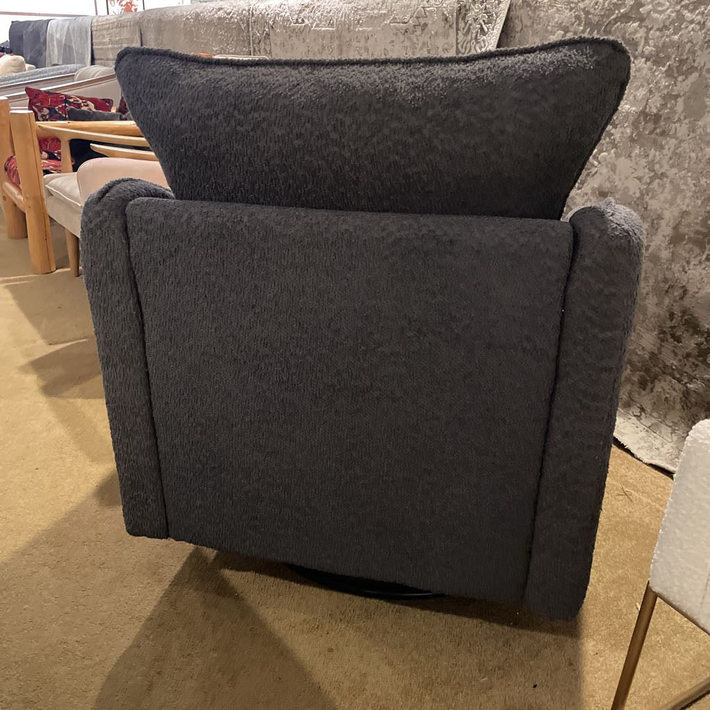 Charcoal Boucle Swivel Glider U ACCENT CHAIRS