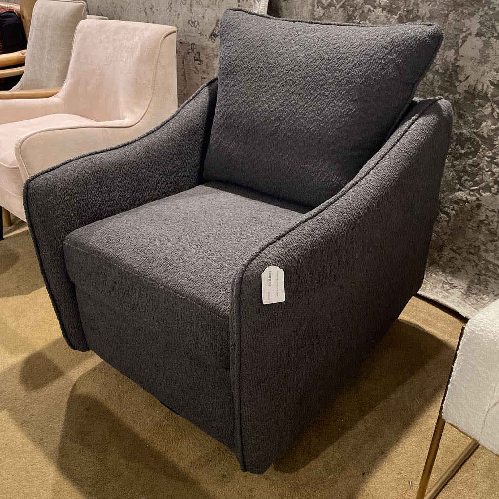 Charcoal Boucle Swivel Glider U ACCENT CHAIRS